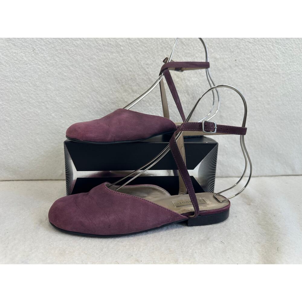 Paradox Purple Suede Pointed-Toe Slingback Strap Flat SZ 38 Bohemian Minimalist